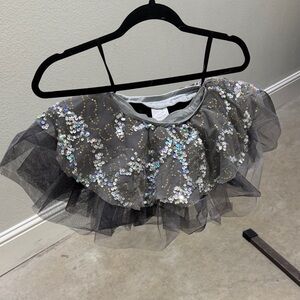 Revolution Silver and Black Sequin Skirt